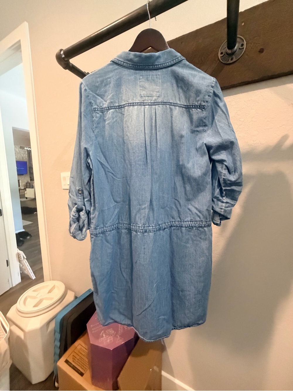 Sonoma Light Blue Denim Shirt Dress Jacket - Picture 3 of 3